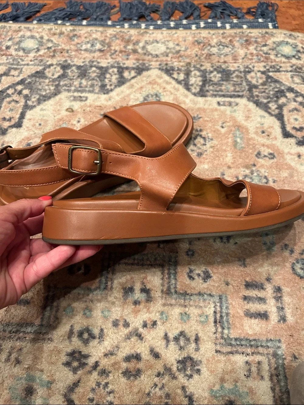 Vionic Tan Leather Double-Strap Slingback Sandal - Picture 12 of 15